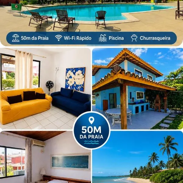 Casa a 50m da Praia - Rio e Mar - Piscina, Ar e Churrasqueira - Até 8 hóspedes, hotel in Camaçari