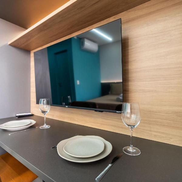 BHaus Brooklin On Florida | Studio Premium com Bicama | 19o andar | Acomoda 2 adultos e 2 crianças | Academia | Lavanderia pay per use | Recepção 24h | Minimercado | ao lado do Metrô | fd19