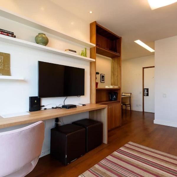 Flat com varanda, vista mar e Cristo - Foto 4