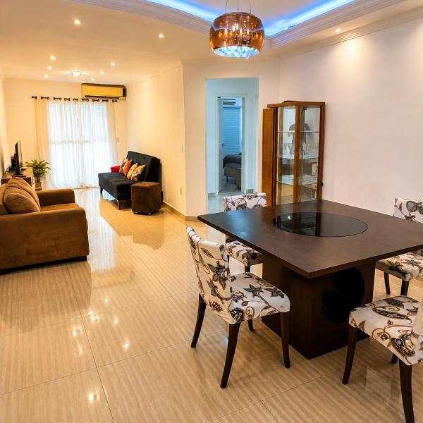 Apartamento mar à vista e varanda com churrasqueira e 3 quartos