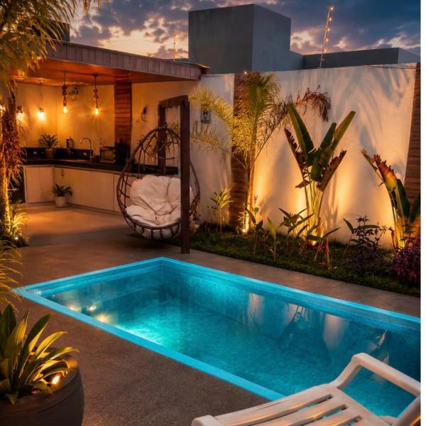 A Casa Paradisiaca lll Andar com Ofuro Super Quente, Piscina e Roupa de Cama Inclusa e Banho Parcelamos em 12x Sem Juros, Aceitamos Pet