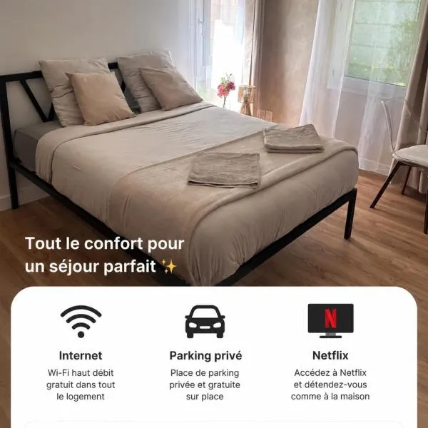 Wifi , Appartement proche Université Arras, parking gratuit et privé, hotel in Arras