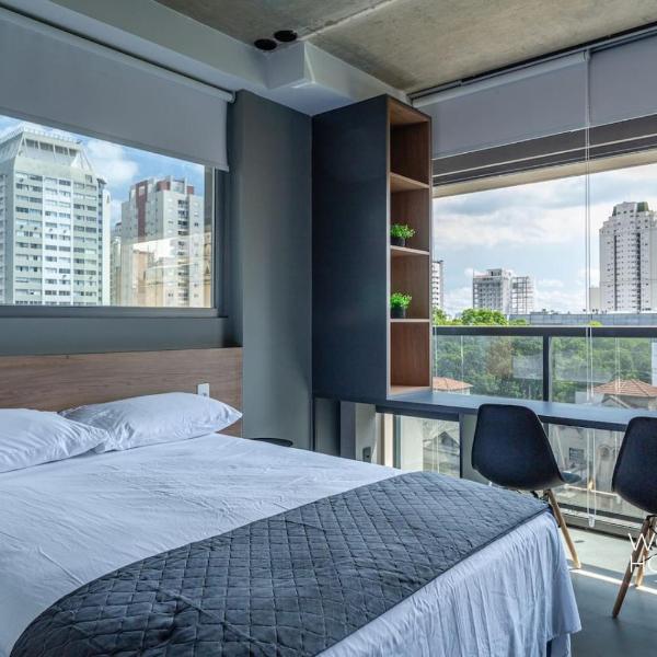 Studio na Alameda Lorena nos Jardins com Piscina na Cobertura Solario e Academia WeCare