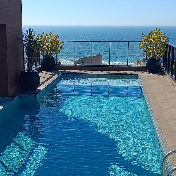 Estúdio incrível a180m da praia, piscina temperada