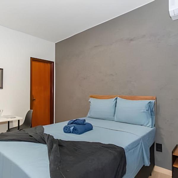 Studio bem localizado com vista livre e a/c