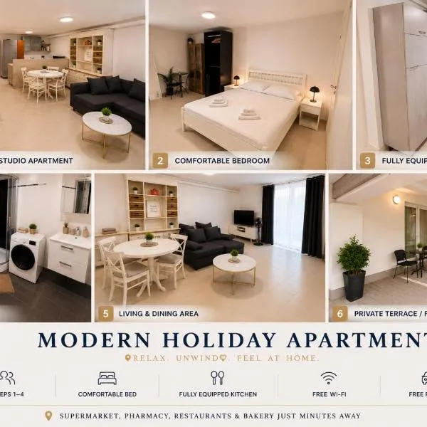 MODERN HOLIDAY APARTMENT Free Parking Free WiFi Fully Equipped 1 to 4 Guests, hotel em Wolkersdorf im Weinviertel