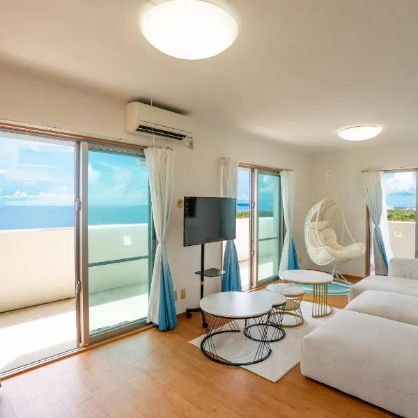 ocean view宜野座は2026年8月オープンの2LDKの8階でオーシャンビュー駐車場2台可能, hotell i Ginoza