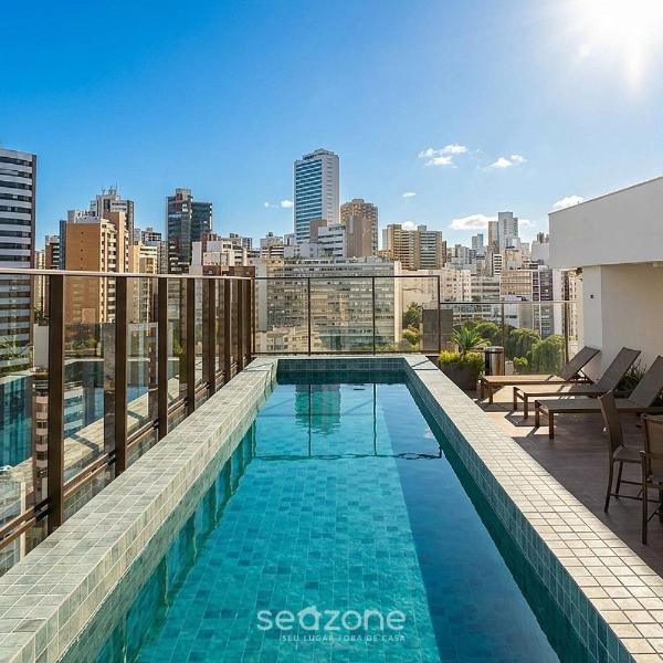Studio em Cond. c/ Piscina e Varanda EUB0801
