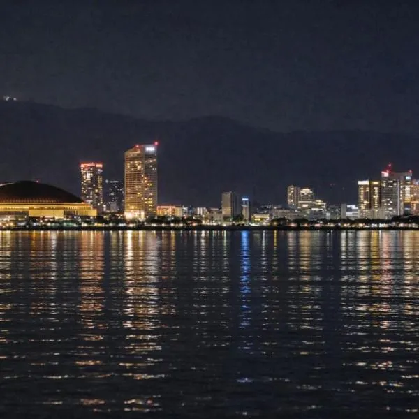 家主居住型 270度のオーシャンビュー 博多湾越しに福岡の夜景を一望 景色に泊まる体験を 空港から車で30分, מלון בפוקואוקה