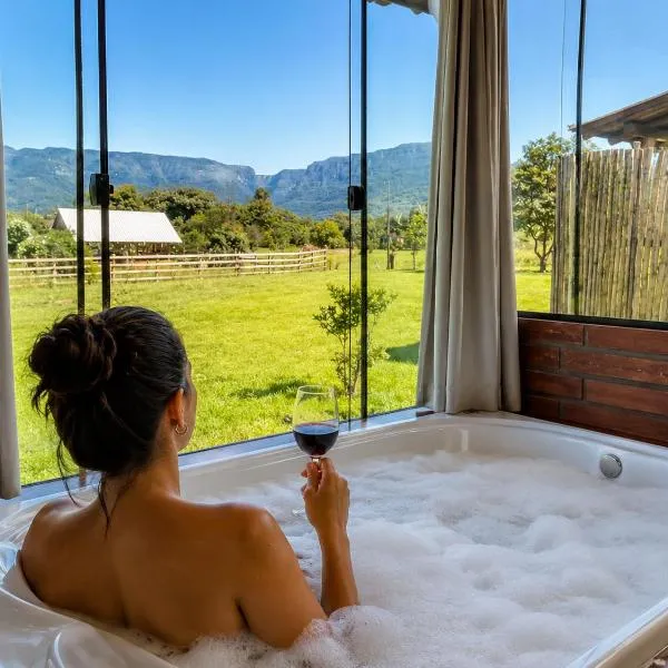 Chalés Aconchego dos Canyons - Com Vista para as Montanhas, hotell i Praia Grande
