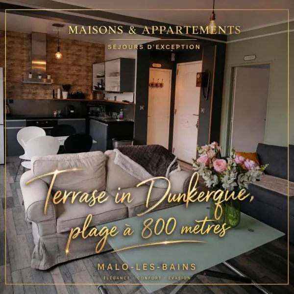 Appartement spacieux avec Terrasse exterieure, plage et digue de mer Malo a 800m, , capacité 4 personnes,1 chambre, hotel a Dunkerque