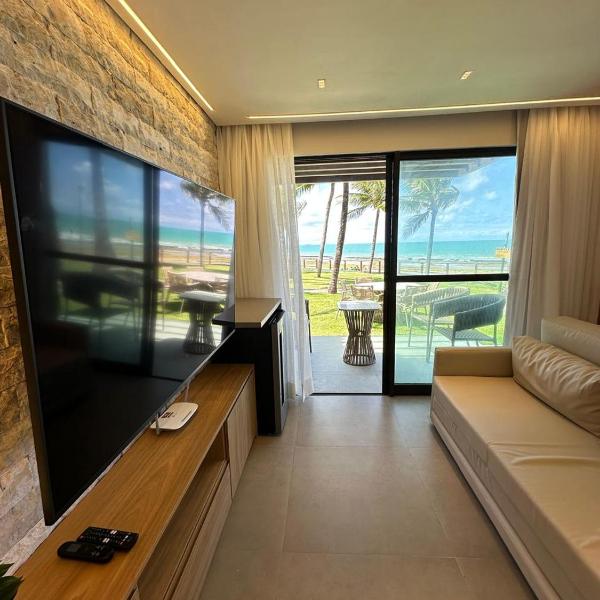 Luxuoso Bangalô beira mar- Pé na areia - 3 qts no Beach Class Resort