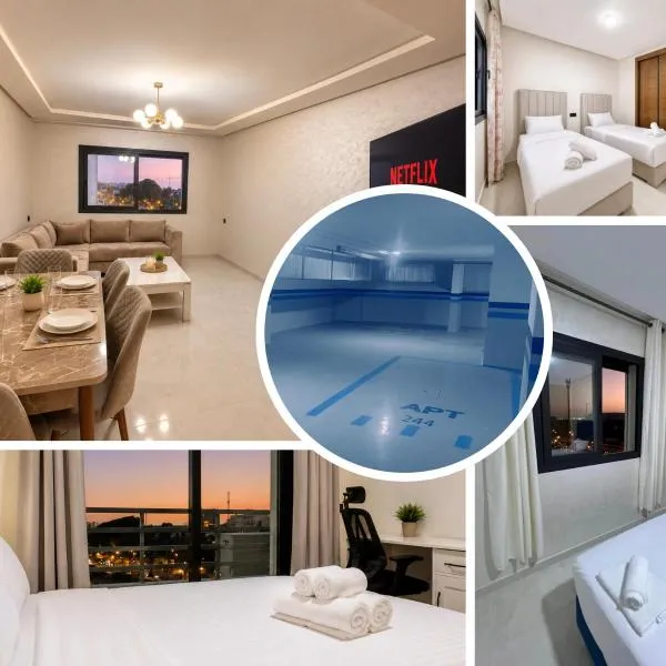 Family 3-Bedroom, 2-bathroom Private Parking, Near Beach & Medina, hotel a Tangeri