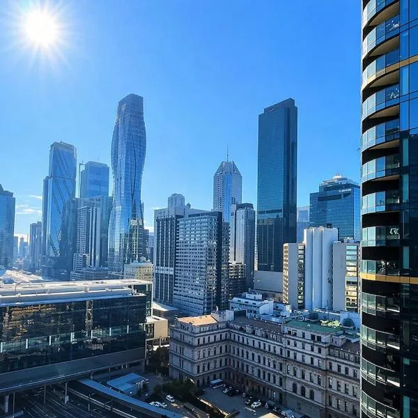 Skyline View 2BR With Parking Near MCEC & DFO, hotel en Melbourne