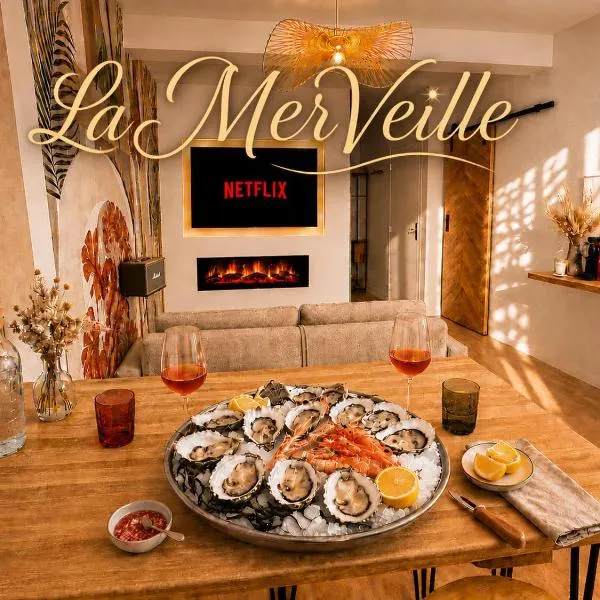 MRODBNB - Appart Neuf - Aperçu Mer - 25m Plage & Resto - Ciné - cheminée - Popcorn, hotel v mestu Cancale