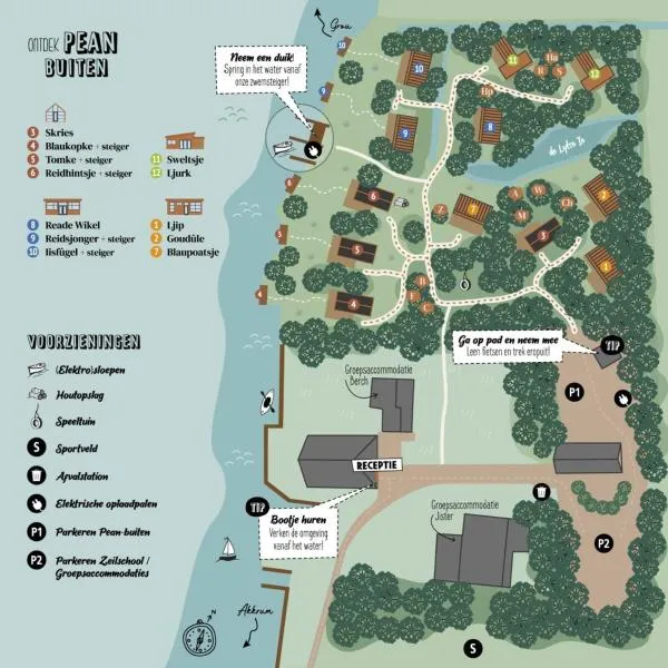 Nes에 위치한 호텔 Pean-buiten Waterlodges