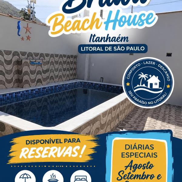 Casa temporada com piscina inteira Itanhaém Briiwa
