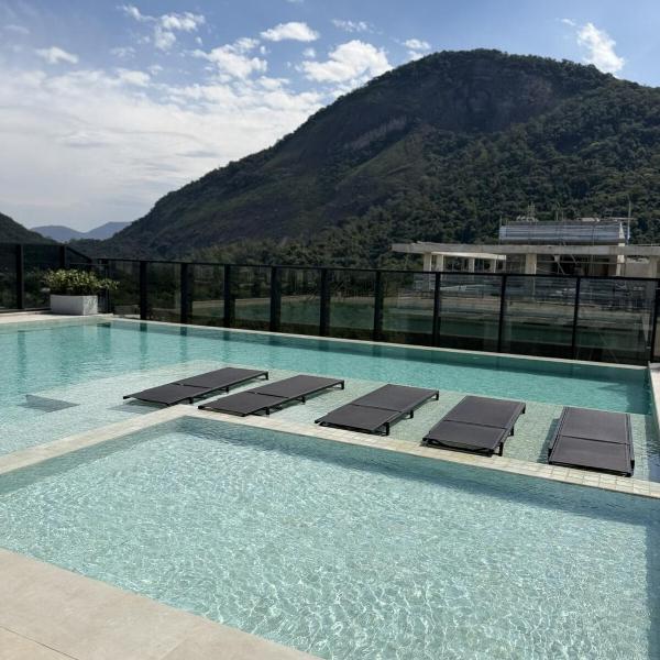 Apt completo, 2 quartos, suíte, piscina, 5 min BRT Rock in Rio