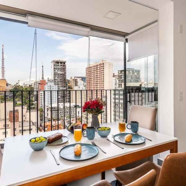 BHaus Family Jardins VN Melo Alves | Grand Apartment Deluxe 70m2 com Linda Vista | 19o andar | Cama Queen | Próximo à Oscar Freire e Metrô | Academia | Piscina | Coworking | Lavanderia | Vaga de Garagem | Acomoda 3 pessoas | ma192