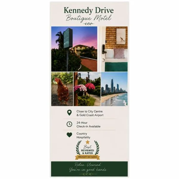 Kennedy Drive Boutique Motel & Nursery- Close To City Centre & Airport - 24 Hour Self Check-In, Hotel in Tweed Heads