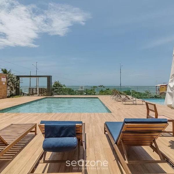 Apto vista mar c/ churrasq. 50m da Praia SHC0606