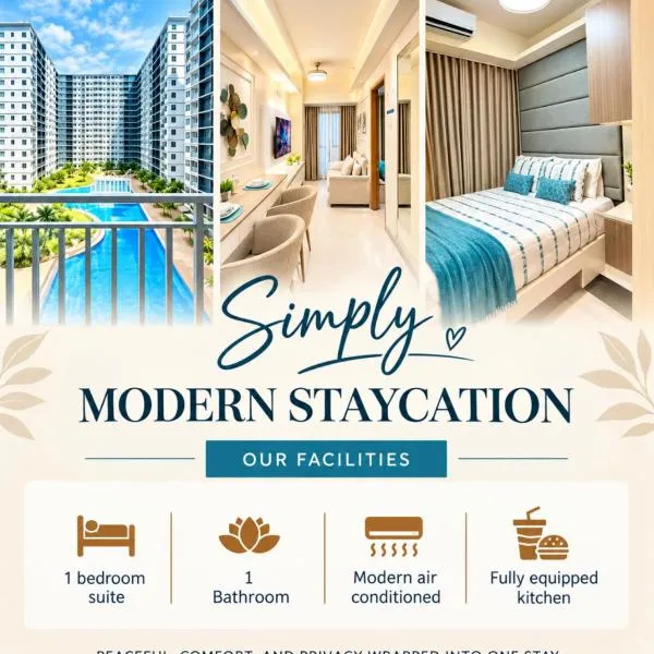 Simply Modern Staycation - 1BR Condo Pool View Near MOA-Shore3 Tower4, hotel em Manila