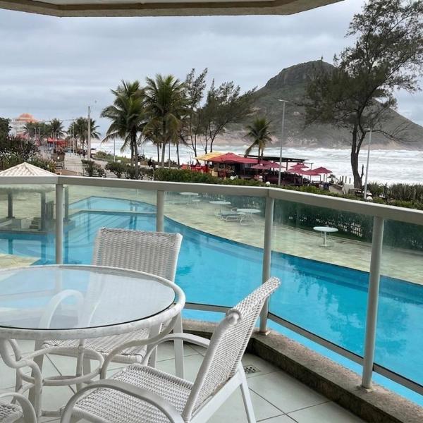 Flat Beira mar, pé na areia Recreio, garagem, cozinha, wifii, Vista Livre