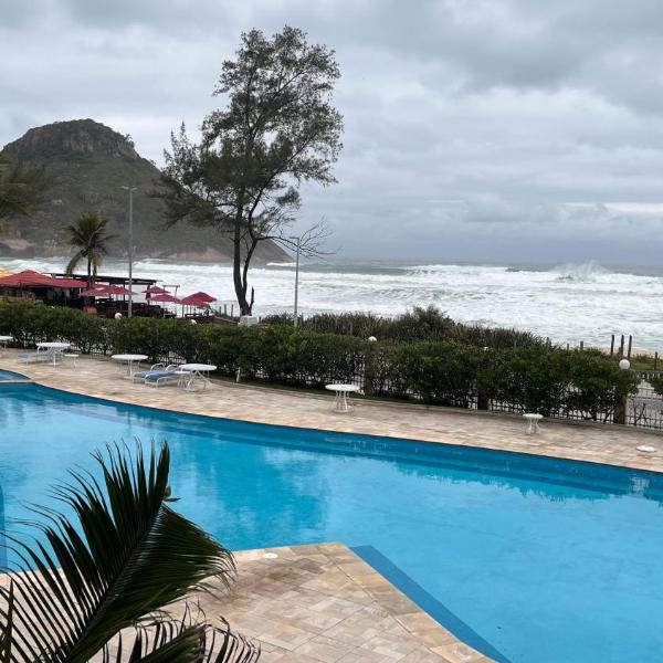Flat Beira mar, pé na areia Recreio, garagem, cozinha, wifii, Vista Livre - Foto 4