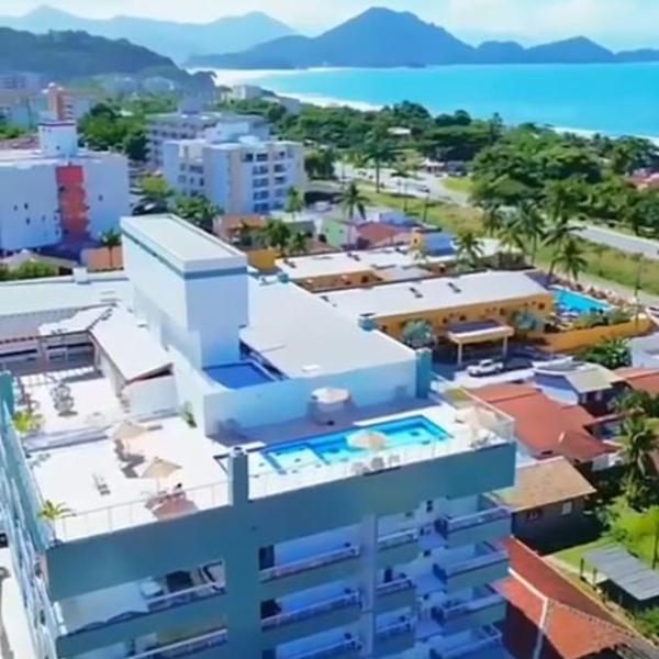 Apto novo com ar vista mar e churras partic - Toninhas Ubatuba