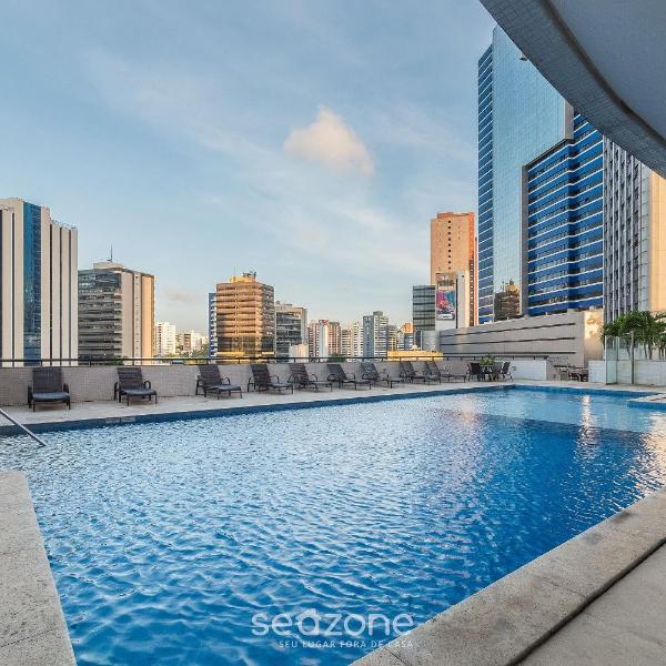 Estúdio em Hotel c/ Piscina e Academia MSB1208