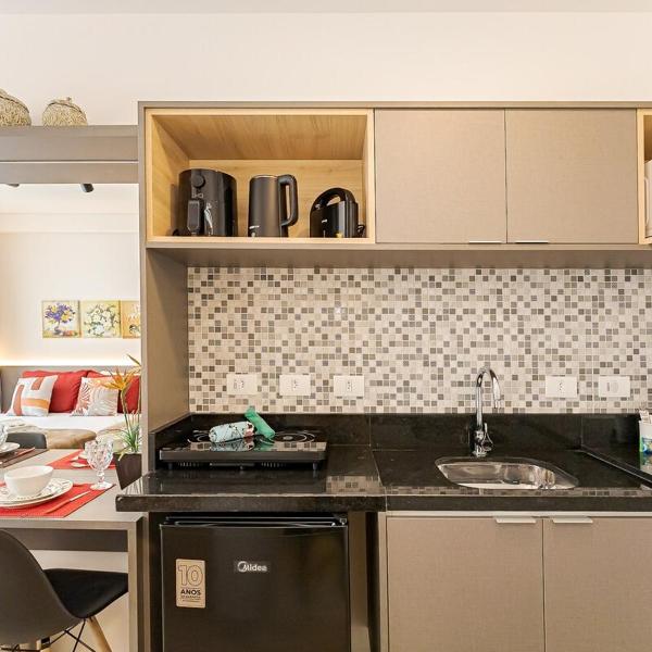 Studios Completos com Academia, Coworking e Lavanderia
