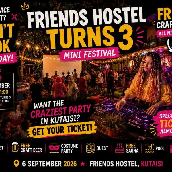The Friends Hostel & Sauna, hotel em Kutaisi