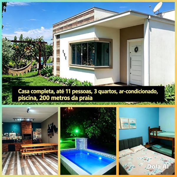 Casa Inteira - 3 Quartos - 11 Pessoas - Piscina infantil - 200m da praia