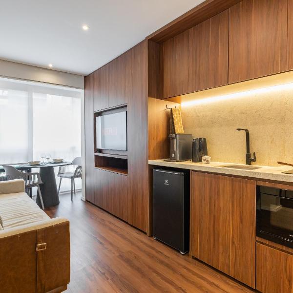 Apê Luxuoso Pinheiros, Sala com cozinha e Quarto - Foto 4