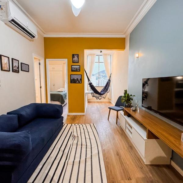 Stay Home Rio de Janeiro - Apartamento completo e bem decorado - 4 hóspedes - Vista para o Cristo Redentor