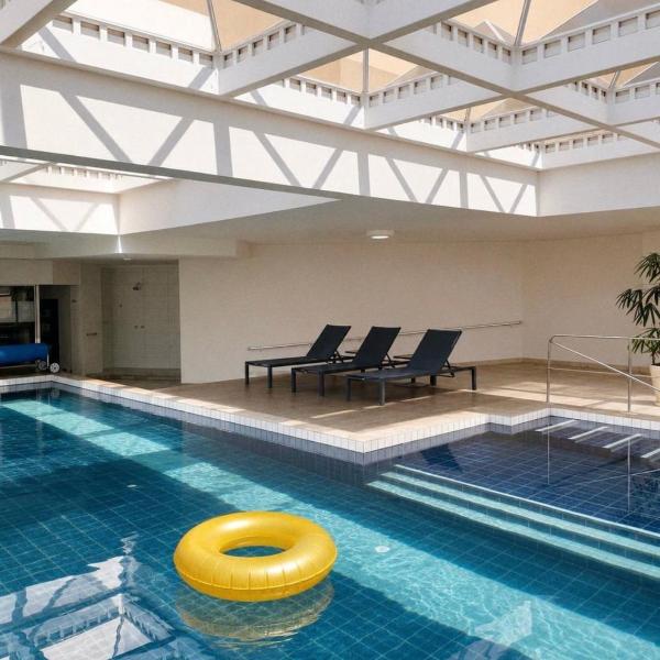 Flat no Stadium Alphaville - Até 4 hóspedes, Recepção 24h, piscina aquecida e estacionamento - Foto 4