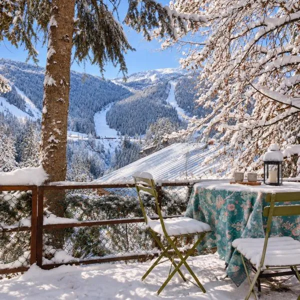 Saint-Étienne-de-Tinée में, होटल duplex en plein centre d'Auron déco chalet cosy