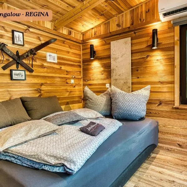 Henrys Tiny Houses - Cottage INGE oder Bungalow REGINA mit Glamping Zelt im Sommer - ruhig, Garten, Talblick, Natur, hotel a Würzburg