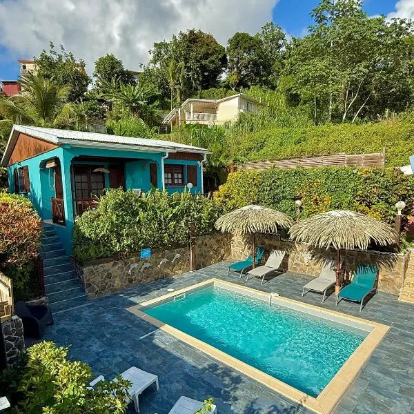 LES VILLAS PAMEYAQUE 2 F2 avec piscine et vue mer, hotel sa Rivière-Salée