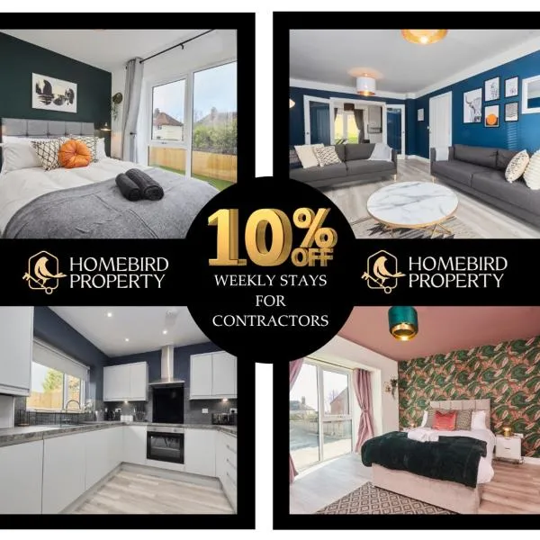 Spacious 4BDR House By Homebird Property Management Short Lets & Serviced Accommodation Leeds With Private Parking & Garden, готель у Лідсі