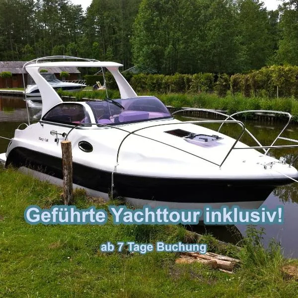 Hüttendorf zur Alleinnutzung - geführter Yachtausflug nach Prieros inclusive! Nur 3 Minuten zum Badesee Fahrräder kostenlos vorhanden, hôtel à Groß Köris