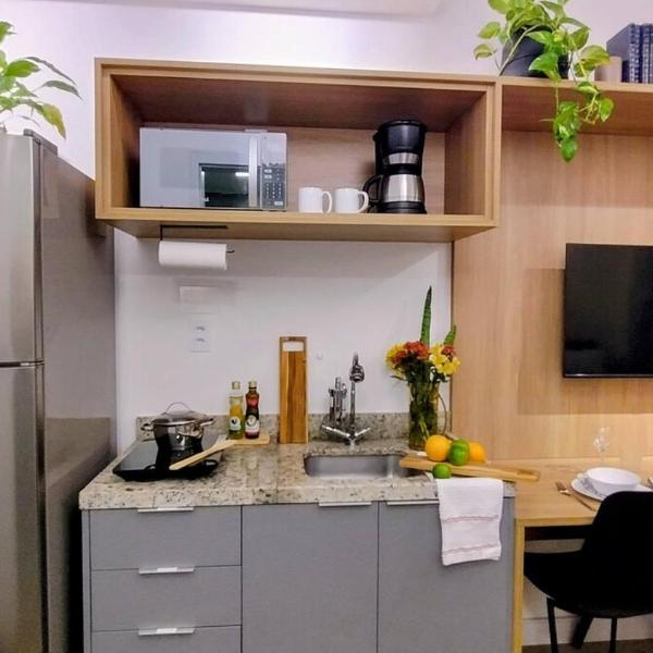 Lindo studio para até 3 pessoas na Santa Cecília - piscina, academia, metrô - Foto 5