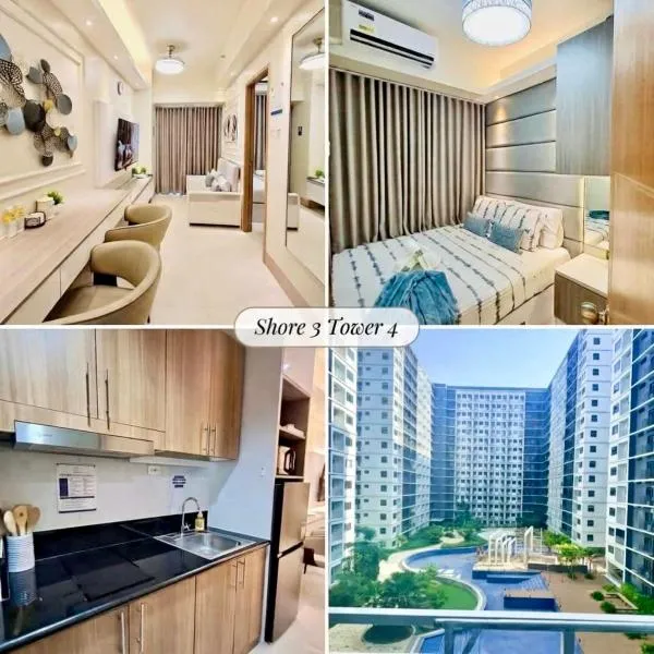 Simply Modern Staycation - 1BR Condo Pool View Walkable to MOA-Shore3 Tower4, hotel a Manila