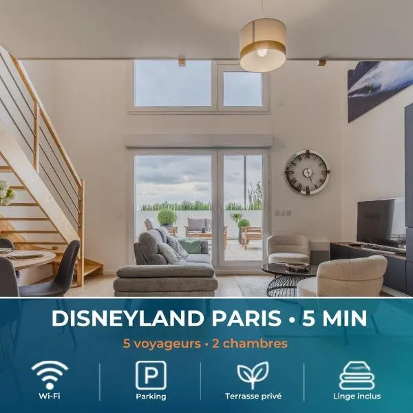 Le Hiva Oa , 5 pers, duplex 5min Disneyland Paris, hôtel à Coupvray