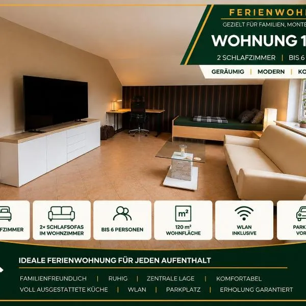 Ferienwohnung mit 2 Schlafzimmern - ideal für Monteure und Geschäftsreisende, khách sạn ở Breddenberg