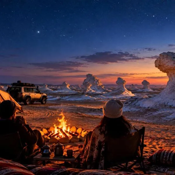 Over night camping at white desert ,Two days safari trip, Hotel in Qasr Al Farafirah