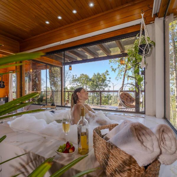 Cabana Romântica na Serra com Hidro, Lareira, Lagos e Trilhas - Foto 4
