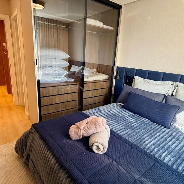 Apt novo centro Canela 2 dorm. c/piscina aquec.