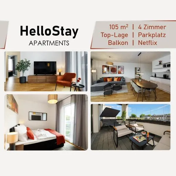 Eltville में, होटल Luxuriöses 4-Zimmer-Apt im Boutique-Stil I Top-Lage I Familienfreundlich I Balkon I Küche I Netflix I Kostenloser Parkplatz I 105 m2