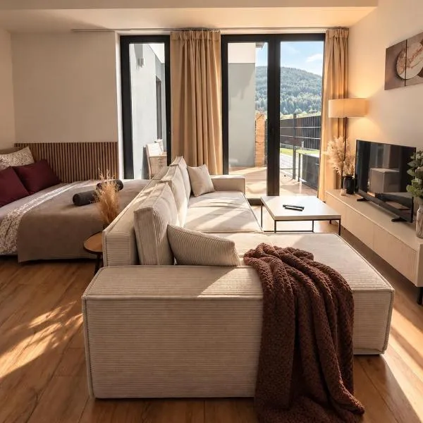 Moderný apartmán v centre Banskej Bystrice so súkromnou terasou a parkovaním, hotel a Banská Bystrica